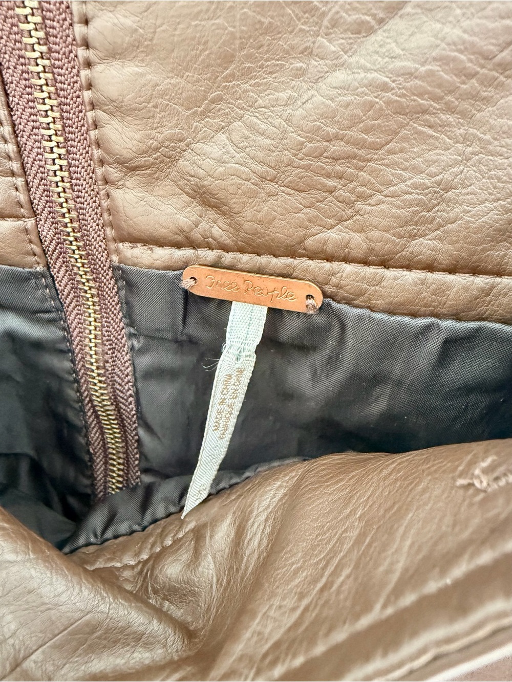 Free People Brown Faux Leather Skirt - Picture 6 of 7
